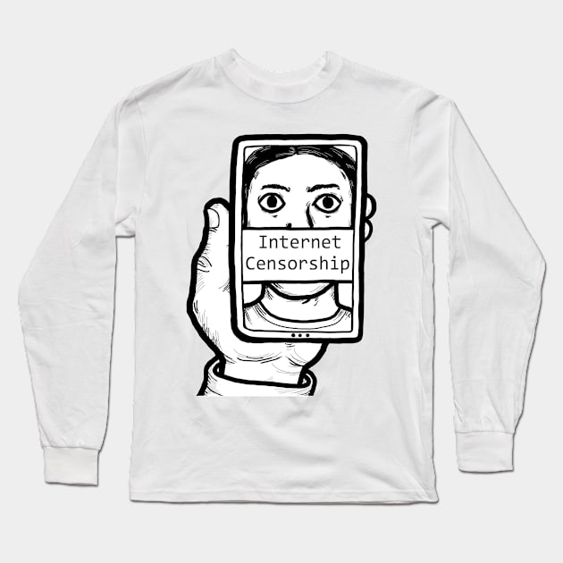 Internet Censorship Long Sleeve T-Shirt by Nalidsa